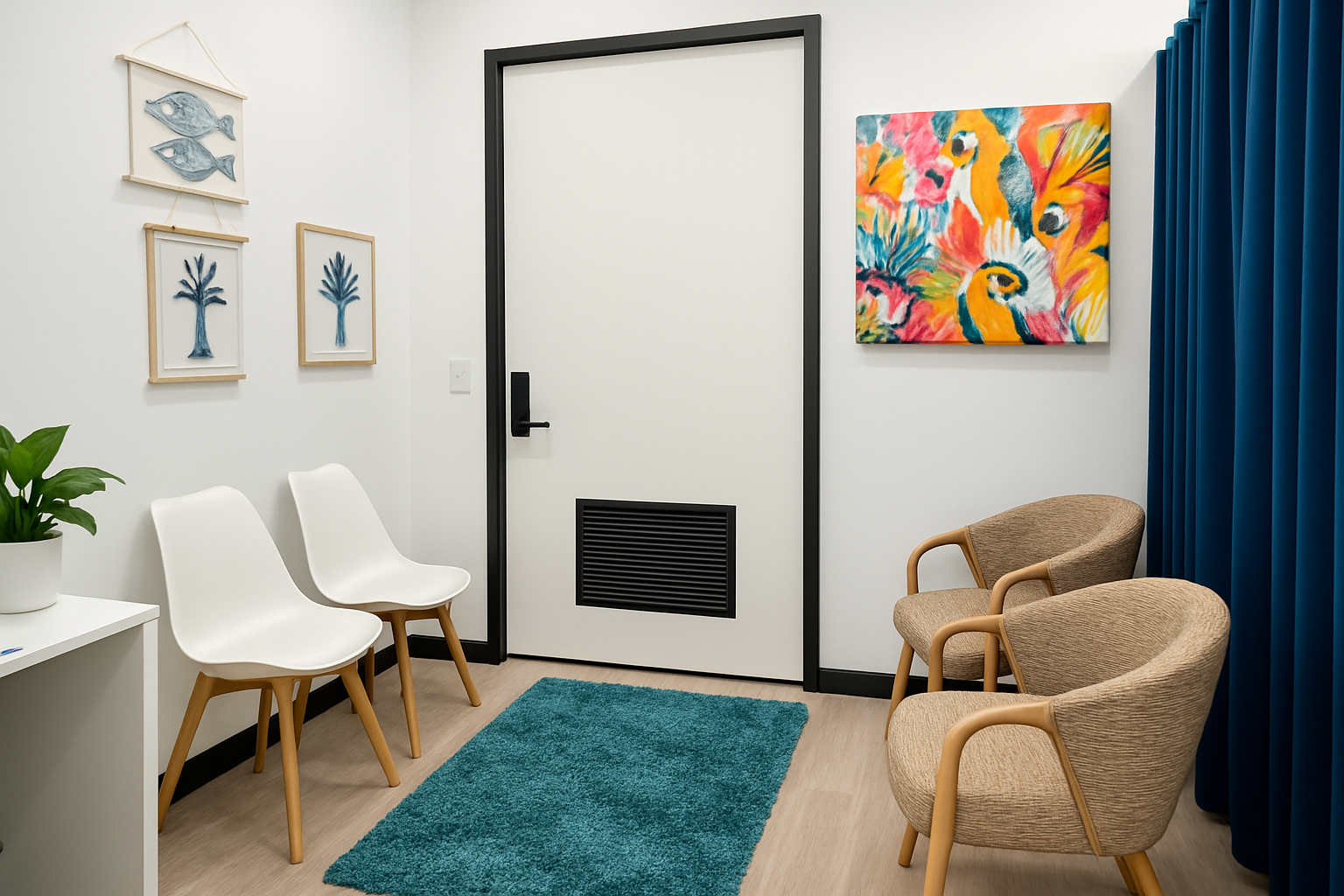 FocusWell therapy room with comfortable seating and calming decor